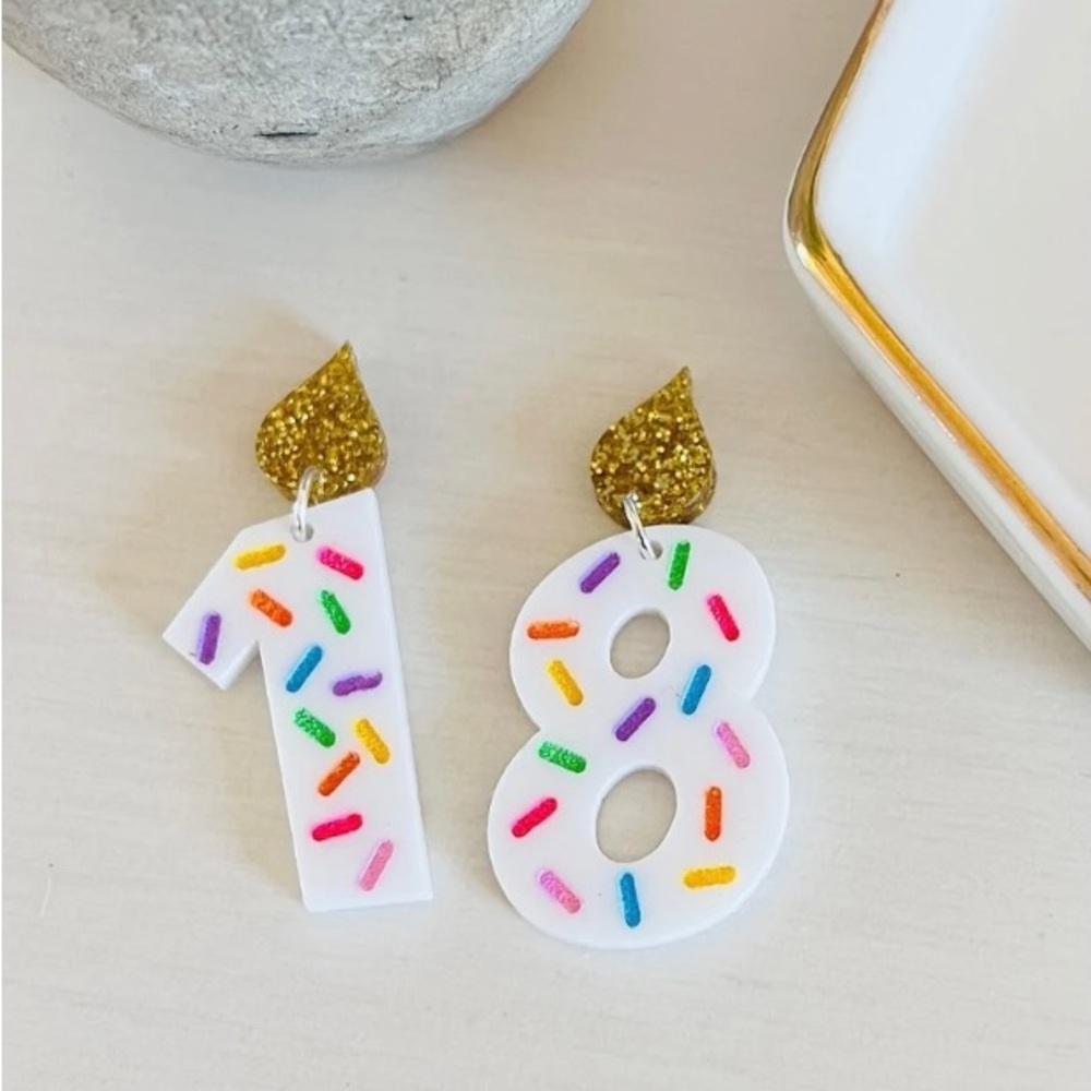 Birthday clay earrings